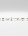 Sophia Schneider Joyas silver 925 chain bracelet with small beads and a cross charm. Adjustable length 18-20cm.