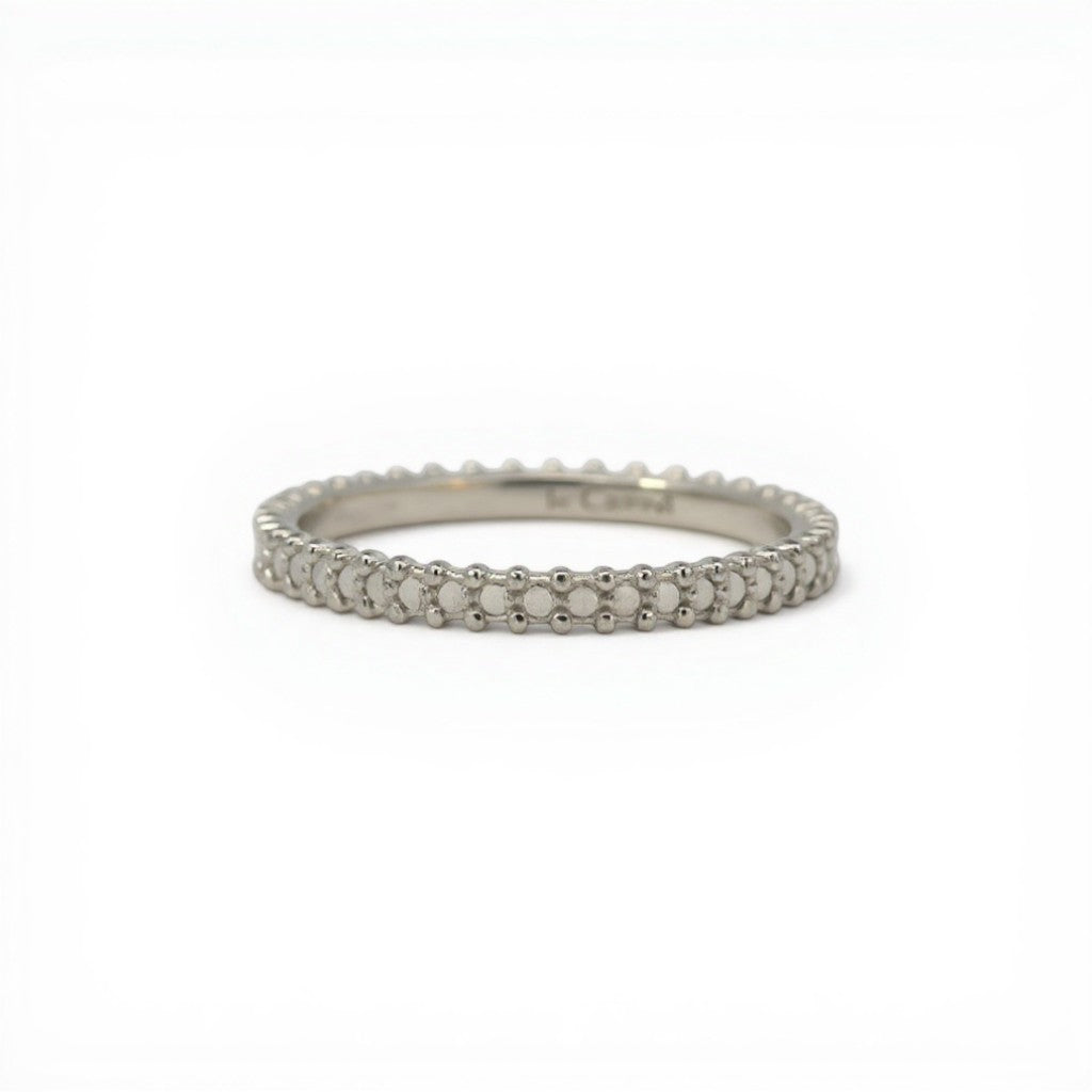 Sophia Schneider Joyas rhodium-plated silver band ring with diamonds. Size 11.