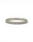 Sophia Schneider Joyas rhodium-plated silver band ring with diamonds. Size 11.