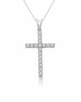Sophia Schneider Joyas silver cross necklace with lab diamonds, 0.5 ctw.