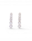 Sophia Schneider Joyas silver hoop earrings with five graduated lab diamonds, 1 ctw, 15mm.