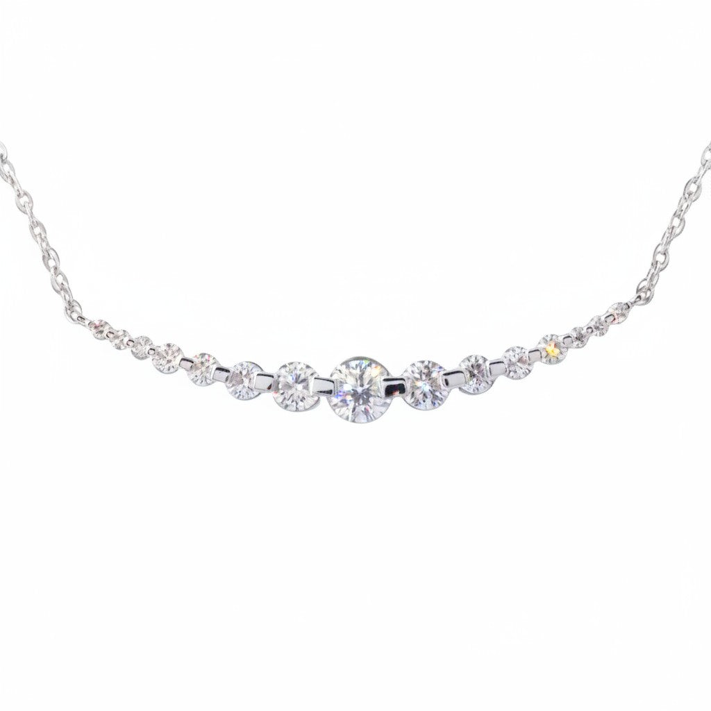 Sophia Schneider Joyas 0.5 ctw lab-created diamond graduated necklace in sterling silver 925.