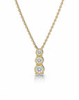 Sophia Schneider Joyas sterling silver necklace with three bezel-set lab diamonds totaling 0.5 ctw.