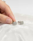 Sophia Schneider Joyas silver 925 stud earrings with pave diamonds, 5mm, 0.05 ct.