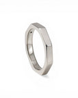 Sophia Schneider Joyas silver-plated ring with a hexagonal nut design, size 11.