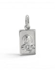 Sophia Schneider Joyas mini silver scapular charm with Jesus Christ engraving, 6x8mm.