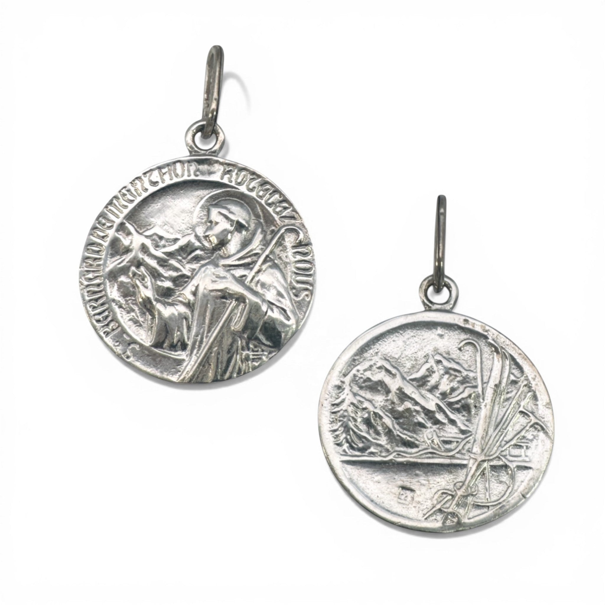 Sophia Schneider Joyas silver St. Bernard medal, 17mm, 925 silver, for skiers and mountaineers.