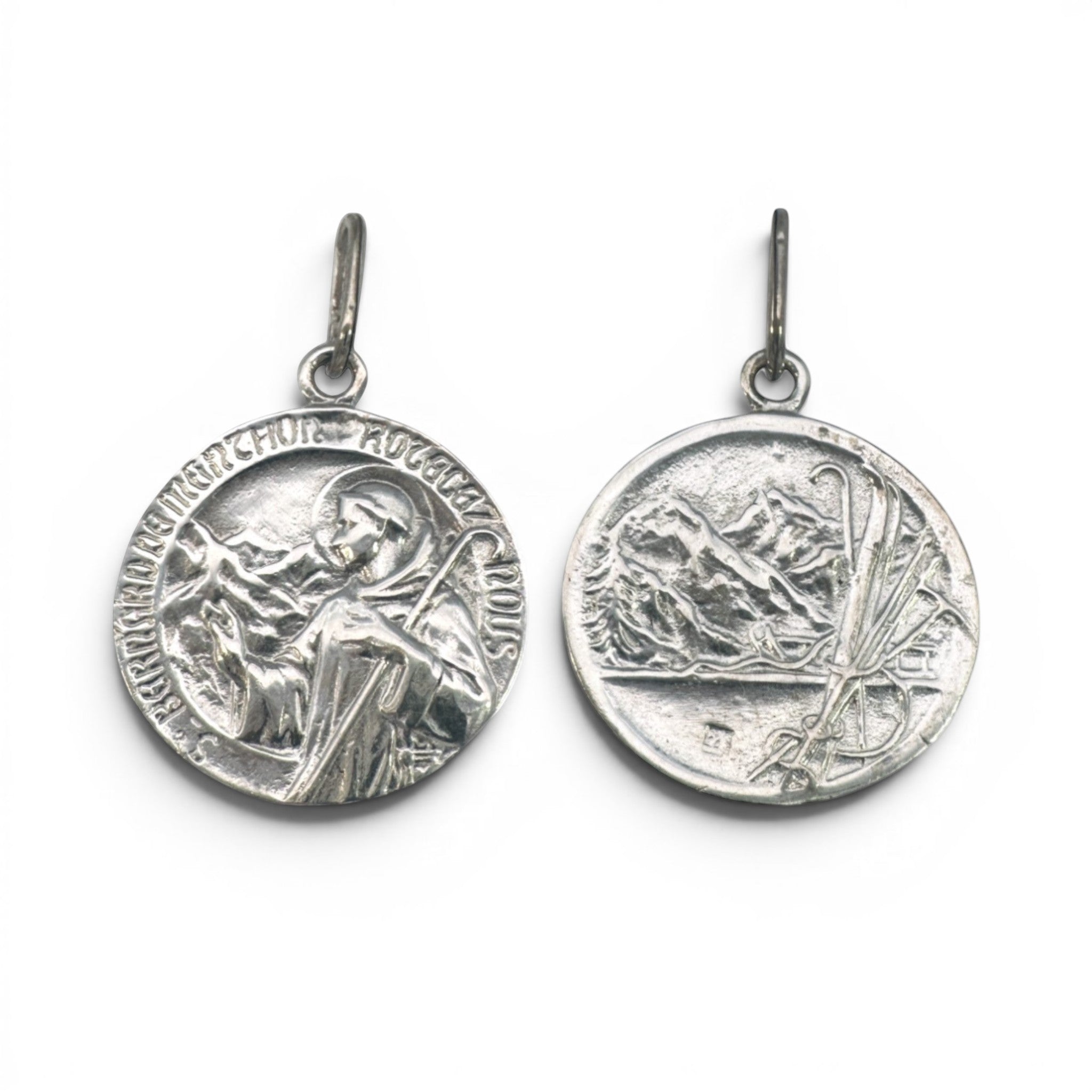Sophia Schneider Joyas silver St. Bernard medal, 17mm, 925 silver, for skiers and mountaineers.