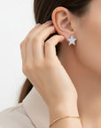 Sophia Schneider Joyas silver 925 star stud earrings with pavé diamonds 0.14 ct.