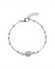 Sophia Schneider Joyas silver 925 chain bracelet with beaded details and a Virgin medal. Adjustable 18-20cm.