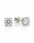 Sophia Schneider Joyas 10K white gold stud earrings with 1 ct lab-created diamonds, brilliant cut, 7mm.